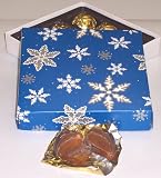 Scott's Cakes 1/2 Pound Milk Chocolate Covered Caramels in a Snowflake Box