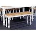 Country Style Natural & White Finish Dining Chair House Bench