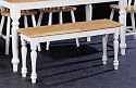 Country Style Natural & White Finish Dining Chair House Bench