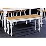 Country Style Natural & White Finish Dining Chair House Bench