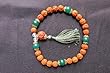 Spiritual Bracelet, Rudraksha Green Jade Hand Mala Meditation Prayer Japamala 27+1