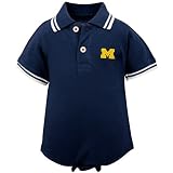 Michigan Wolverines Navy Blue Infant Tipped Polo Creeper