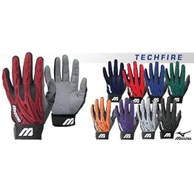 <b>Mizuno Techfire Batting Gloves Adult Large Orange</b>