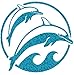 Dolphins (Aqua Glitter) 6" x 8" Decal - Die Cutz