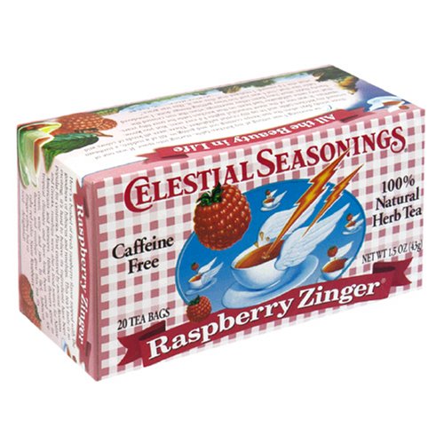Celestial Seasonings Herb Tea, Raspberry Zinger, Tea Bags, 20-Count Boxes (Pack of 6) by Celestial Seasonings