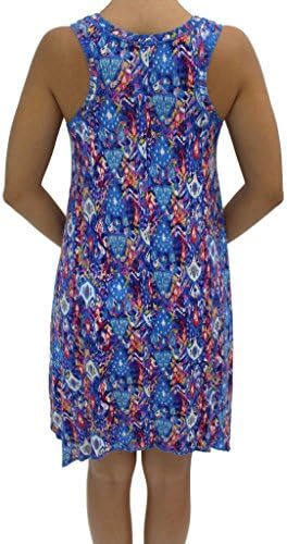 Thesis Beach Cover Up Dress - Racerback Tunic Top - Sharkbite Hem - Persian Mood Blue XL