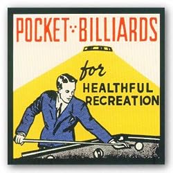 Pocket Billiards for Healthful Recreation by Retro Series 11"x11" Art Print Poster