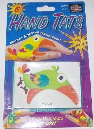 Charlee D's Temporary Hand Tattoos - 1 Pack of 6 - Talking Bird Hand Tattoos