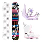 Swivel Polka Dots Girls Snowboard Package