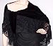 Velvet Triangle Shawl with Lace Ruffle