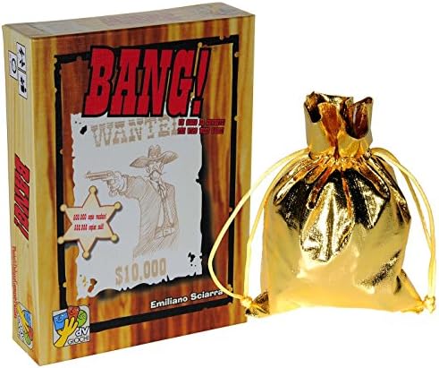 BANG! Card Game _ with Bonus Gold Cloth Drawstring Storage Pouch