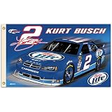 B.S.I. Kurt Busch Miller Lite Two Sided 3' x 5' Flag