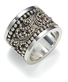 Sterling Silver Beaded Rim Ring by Lois Hill