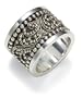 Sterling Silver Beaded Rim Ring by Lois Hill