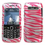 Hot Pink Silver Zebra Print Protector Case for BlackBerry Pearl 3G 9100 / 9 ....