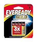 Eveready Gold Alkaline Batteries AAA, 4-Count