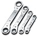 SK 342 4 Piece Standard 1/4-Inch to 3/4-Inch Offset Ratcheting Box End Wrench Set