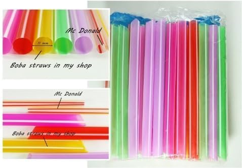 6.5 50 pcs Boba Drinking Straws Party Smoothies Cocktail Milk Shakes Tea Bubble Jumbo Fat Giant by KP Mart