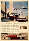 1957 Ad Ford Fairlane 500 Victoria Automobile Engine - ORIGINAL ADVERTISING - Original Print Ad