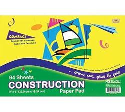 Bazic Mini Construction Paper Pad, 6 x 9 Inches, 64 Sheets (Case of 48)
