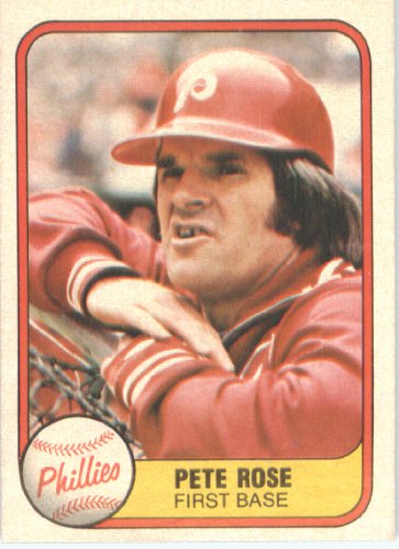 1981 Fleer # 1 Pete Rose Philadelphia Phillies Baseball Card - In A Protective ScrewDown Display Case!