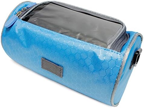 LOVEHOS Waterproof Cycling Bicycle Front Top Frame Tube Handlebar Bag Smartphone Storage Holder With Touchscreen Operation Transparent PVC Pouch (BLUE)