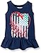 Kidtopia Girls' Sleeveless Peplum Top with Flag in Heart