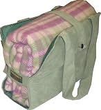 Outdoor Living : An Ascot Picnic Rug - Cottage Pink with a Sage Faux Suede Carrier and Waterproof Backing