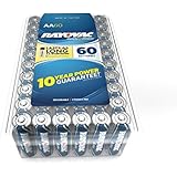Rayovac Alkaline AA Batteries, 815-60PPF, 60-Pack with Recloseable Lid