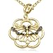 18k Yellow Gold Plated Sterling Silver Genuine Black Diamond Butterfly Pendant, 18\