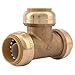 SharkBite 1 Inch Tee, Push to Connect Brass Plumbing Fitting, PEX Pipe, Copper, CPVC, PE-RT, HDPE, U374LFA