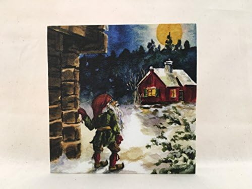 Jultomten Night Sky Canvas Art Block