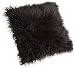 Brentwood 18-Inch Mongolian Faux Fur Pillow, Black