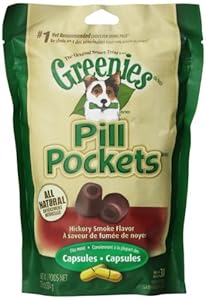 Greenies 30-Piece Canine Dog Treat with Pill Pocket for Capsule, 6-Pack, Hickory Smoke Greenies 30-Piece Canine Dog Treat with Pill Pocket for Capsule, 6-Pack, Hickory Smoke
