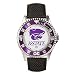 Kansas State Wildcats Suntime Competitor Poly/Leather Band Watch - NCAA College Athletics