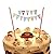 ELSKY Mini Happy Birthday Cake Bunting Banner Cake Topper - Multicolor Pennant Flags with Gold Dots Straw Pole