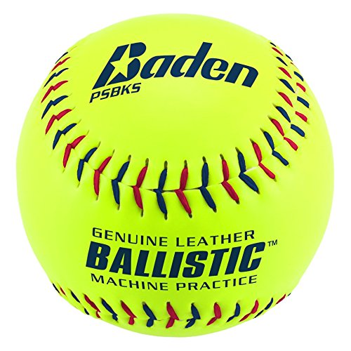 Baden Kevlar Seam Leather Pitching Machine Softball (Dozen), 12