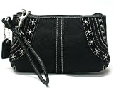 AUTHENTIC COACH SOHO STITCHED BLACK SIGNATURE WRISTLET 40968