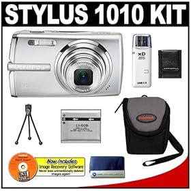 Olympus Stylus 1010 10.1MP Digital Camera with 7x Optical Zoom (Silver) + Spare Li-50B... 