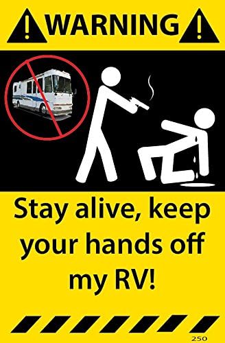 RV Warning Sticker Decal 250