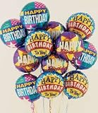 Same Day Flower Delivery Air Rangement 1 Dozen Happy Birthday Balloons