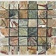 Green Rain Forest Tumbled Marble in 2x2 Mosaic Tiles