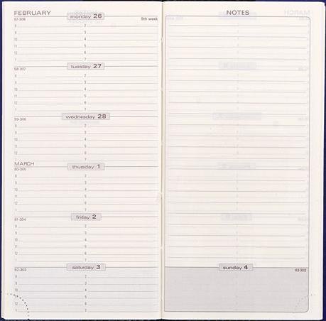 Exacompta 2015 Space 17 Plain Edge Weekly Pocket Refill