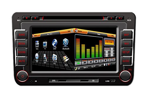 7 Inch Touchscreen Monitor Car GPS Navigation System for Volkswagen VW JETTA/PASSAT/BEETLE/CC/GOLF/TIGUAN/EOS Car Stereo DVD Player +Free Backup Rear View Camera+Free US Map