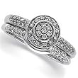 14K White Gold Pre-Set Diamond Wedding Ring Set