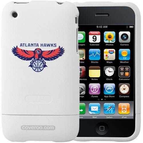 NBA Atlanta Hawks White Team Name & Logo iPhone 3G Hard Snap-On Case