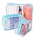Team-Management(TM) 3Pcs Waterproof Transparentr Hand Pouch Bag With Zipper For Cosmetic Wash Versatile Storage