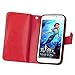 S5 Case, Galaxy S5 Case - Egrace Vintage Classic Wallet Case Hard Shell Skin Case [Stand View] Samsung S5 Premium PU [Wallet Case] Leather Case with Built-in 9 Card Slots Galaxy S5 / Galaxy SV / Galaxy S V (2014) (Red)