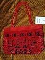 Red,black Boho Banjara Gypsy India Sari Tapestry Handbag Purse