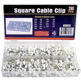 290-Piece Cable & Cord Clip Assortment - 11 Sizes